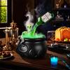 Halloween Decorations Indoor Thick Fog Cauldron with Floating Potion Bottles Skeleton Props Stickers And Umbrella Bezel Spooky Table Party Decoration