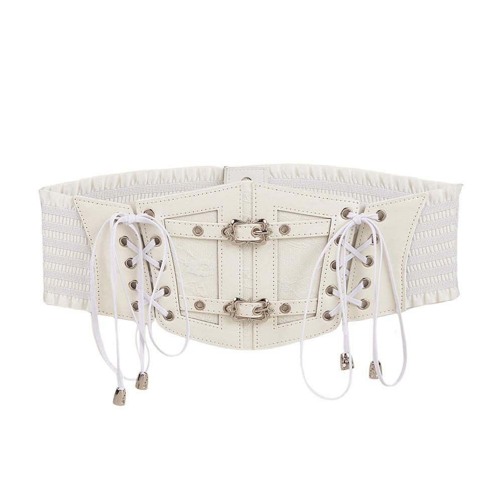 Lace Elastic Girdle Belts Tie Rope Tie Straps Wide Belts Elastic Corset Band On Shirt Dress