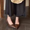 Fashion French Style Temperament Women Pumps 2025 Fashion Pointed Toe Thin Low Heels Shoes Elegant Party Solid Color Soft Women Pumps