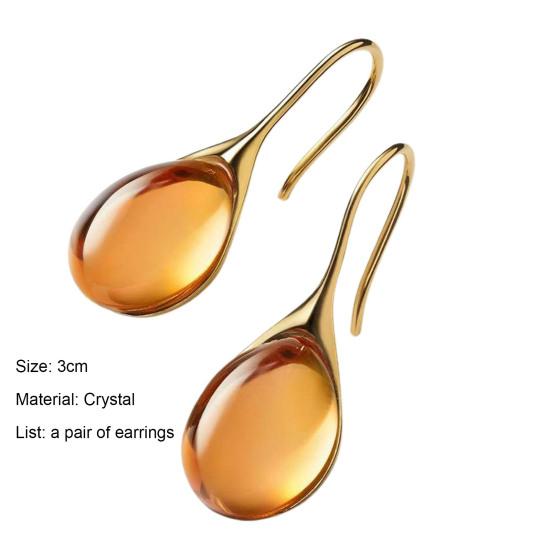 1 пара женских серег в форме капли воды, прозрачные высококачественные серьги из искусственного кристалла