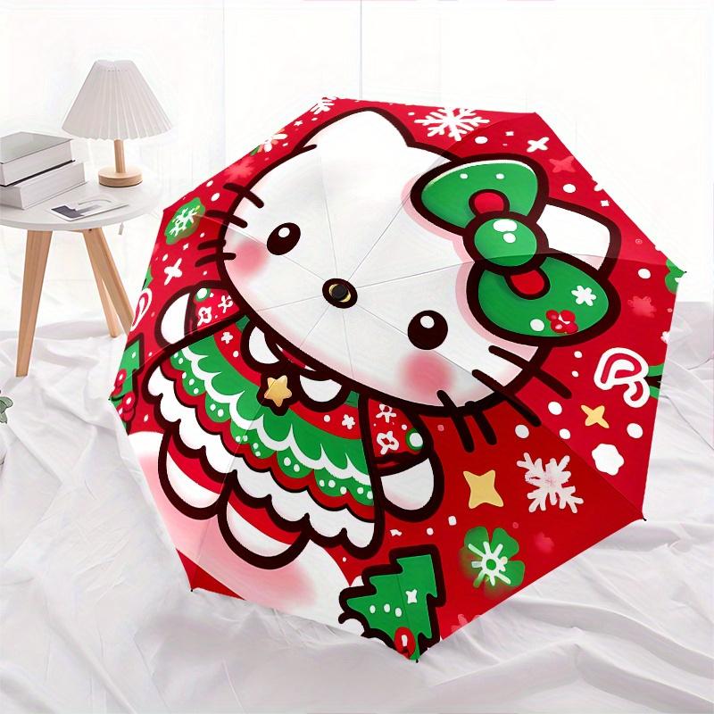 Christmas,Hello Kitty Automatic Umbrella-Foldable, Durable 8-Bone Design, Compact and Stylish, Great for Camping, Halloween, Christmas, Moth