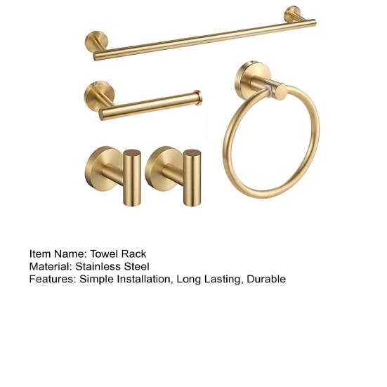 Вешалка для полотенец, набор принадлежностей для ванной комнаты, полированная поверхность, легко моется, устойчив к отпечаткам пальцев, настенный держатель для полотенец и халатов