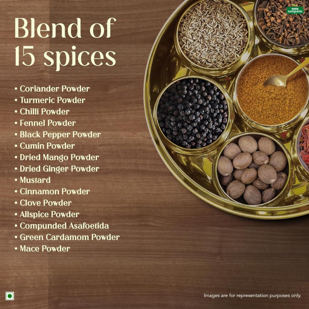TATA Sampann Kitchen King Masala 100 г Упаковка 1 Создано шеф-поваром Сандживом Капуром для насыщенного аромата и вкуса