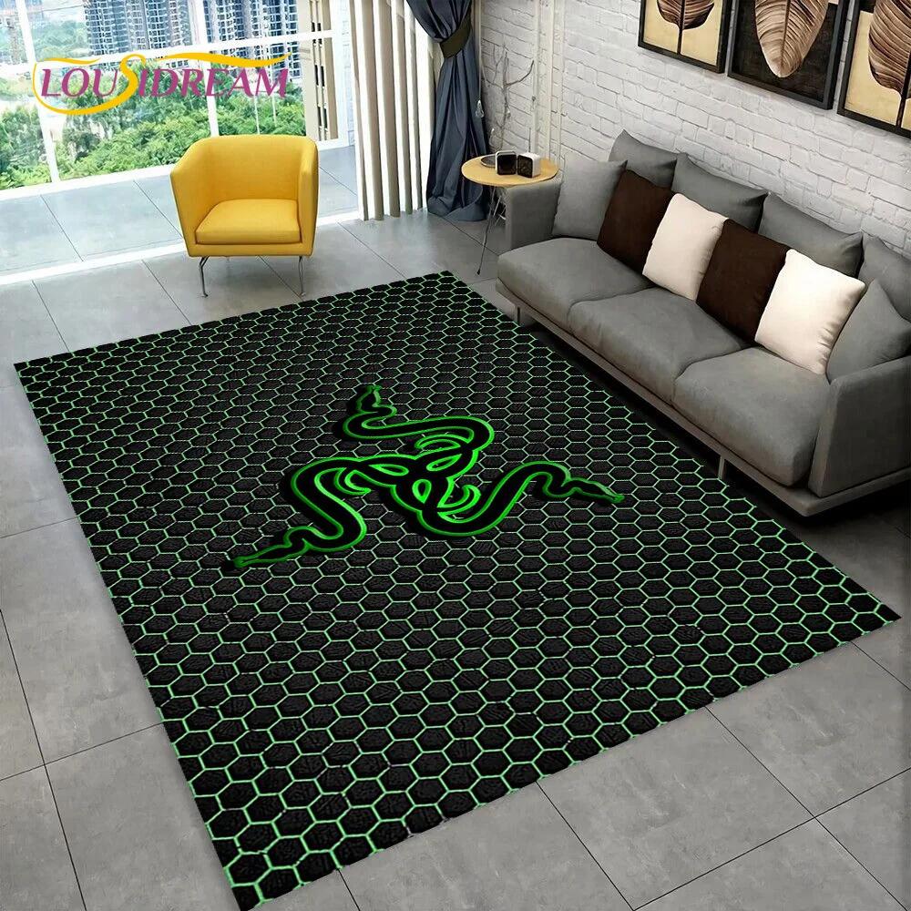 3D Логотип Razer Игра Геймер Змея Ковер Коврик для Дома Гостиной Спальни Дивана Придверный коврик Декор, детский игровой коврик Нескользящий коврик для пола