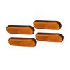 BULLSPANN Universal Reflector Oval Shape Orange Plastic Motorcycle Reflector Visibility Safety 4pcs 10.1x3x1cm Motorcycle Replacement