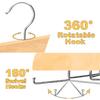 Tank Top Hanger with Premium Wood, 24 Large Capacity, Space Saving,360 Degree Rotating, Foldable Metal Hooks, Tank Tops