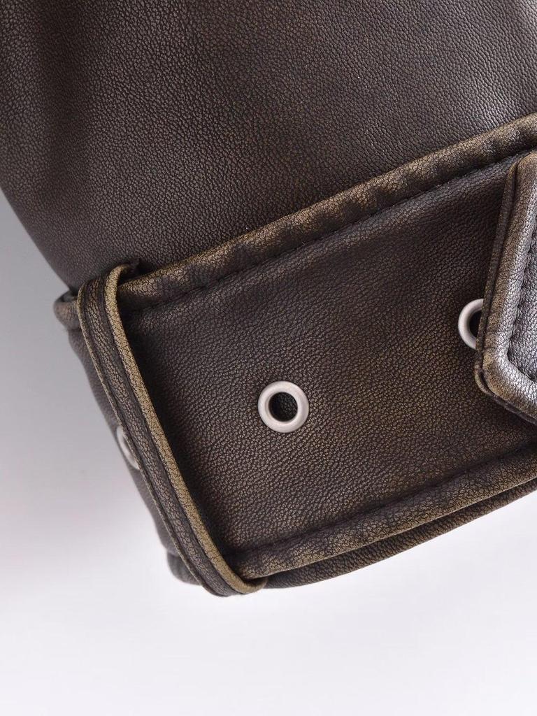 Осенняя куртка из искусственной кожи с градиентом 2023 года для мотоциклистов — стильный дизайн с короткими лацканами для крутых женщин