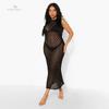2022 Sexy See Through Sleeveless Bikini Cover-ups Pink Hollow Out Mesh Dress Women Summer Beach Wear Swim Suit Cover Up
