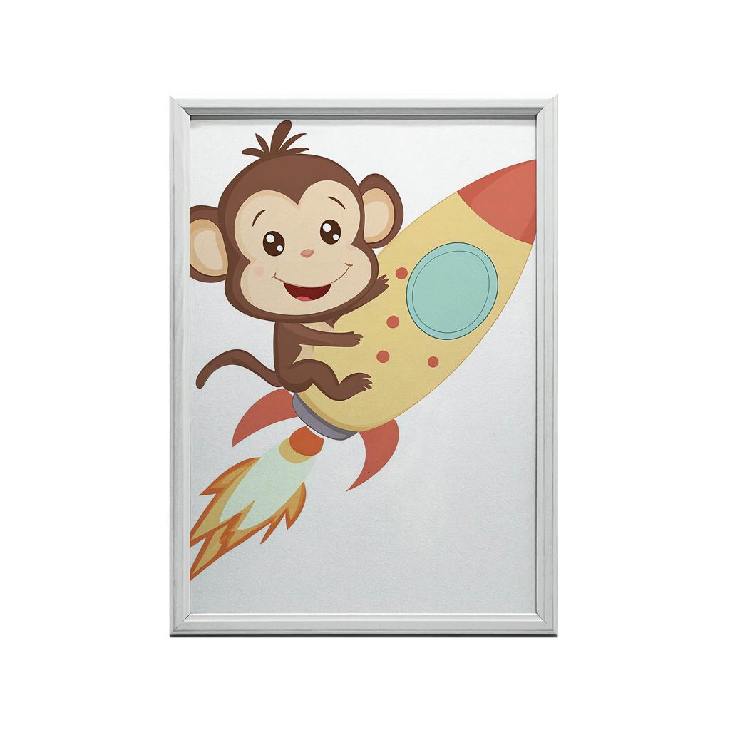 Monkey In Space Poster Monkey In Space Poster, 30X40 Cm, Gold Aluminum Frame, 230 Gsm Matte Paper