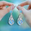 Silver Teardrop Earrings for Women Cubic Zirconia Drop Dangle Earrings Wedding Jewelry Accessory for Brides