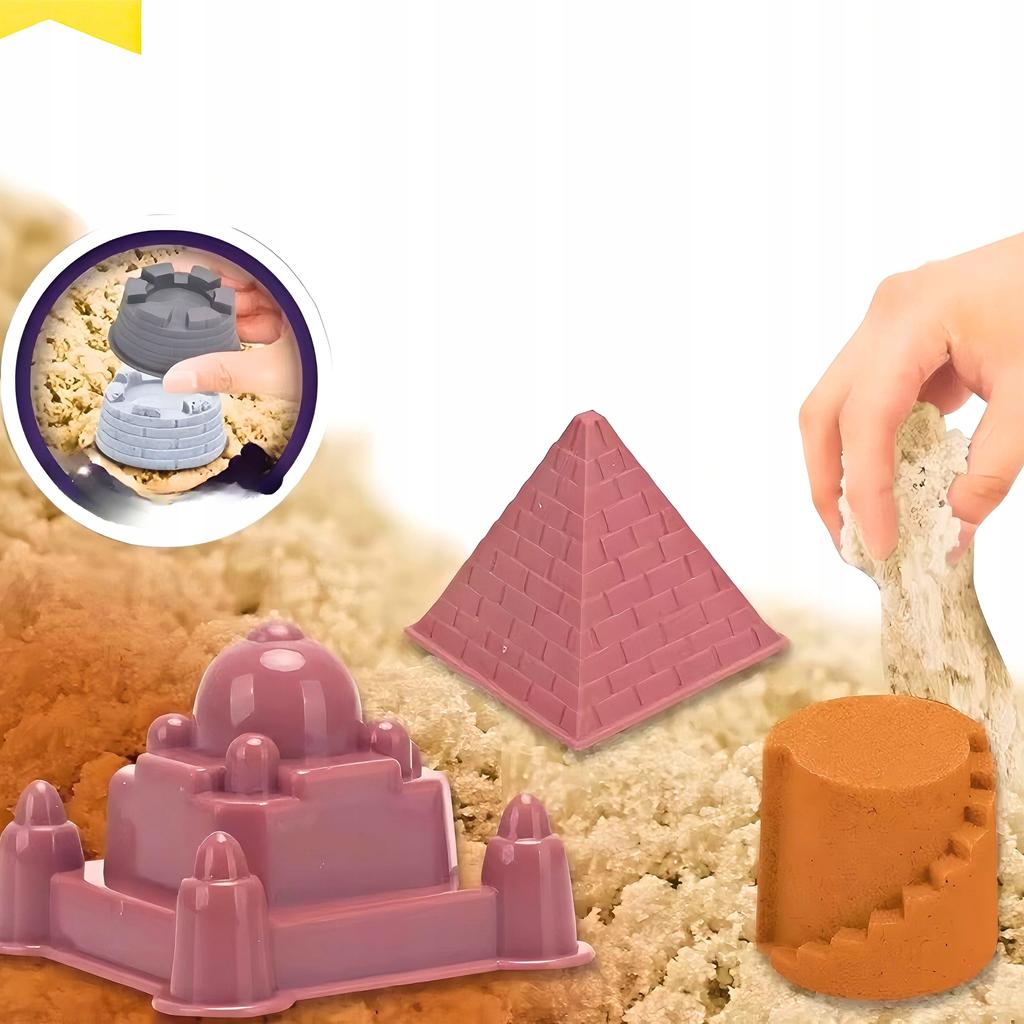 Piasek Kinetyczny Piastolina Zestaw Zamek Piramida Foremki Kreatywne Diy