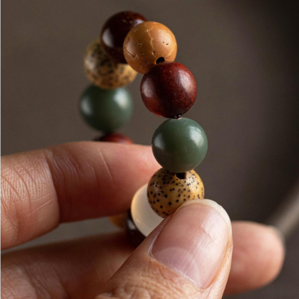 Bag Hanging Wooden Beaded Pendant Charm Beads Lanyard Creative Car Key Ring Key Decor