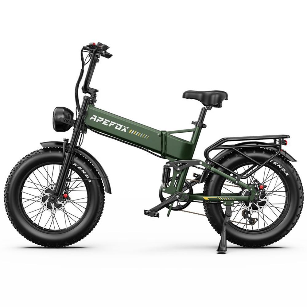 Electric Bicycle Foldable Apefox Rh20 750Wx2 Motor 20"x4.0" Tire 7 Speed All Terrain Adult Electric Bike 48V 22.5Ah Dual Hydraulic Brakes