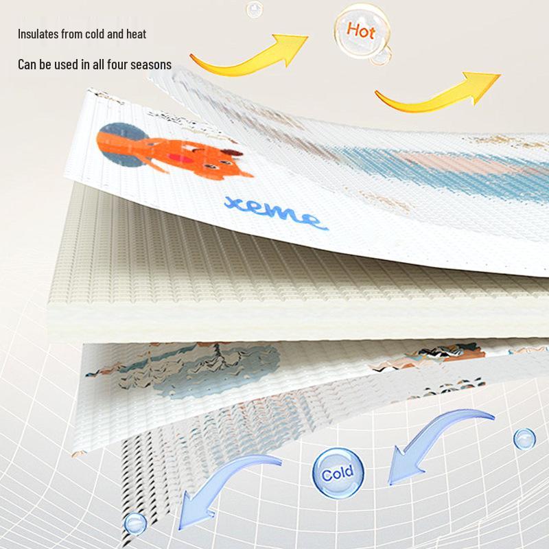 Складной коврик XPE для ползания малышей толщиной 4 см - Холодоизолирующий и прочный напольный коврик