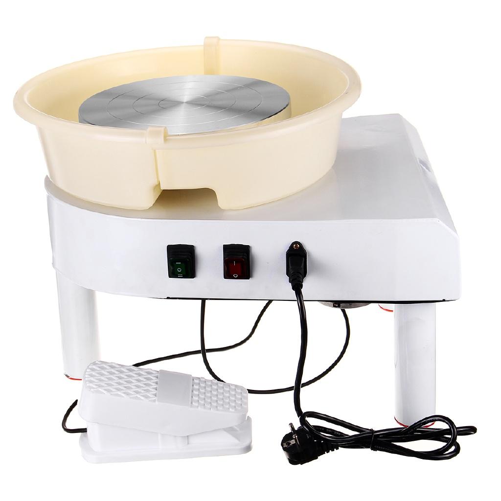 Pottery Wheel Machine 32cm 220V 350W Hand Cranked and Pedal Control Ceramic Work Clay Art With Mobile Smooth Low Noise