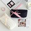1 Piece Sweet Fashion Pencil Case for Student Cute Korean Bow Pencil Pouch Large Capacity Stationery Storage Bag School Supplies