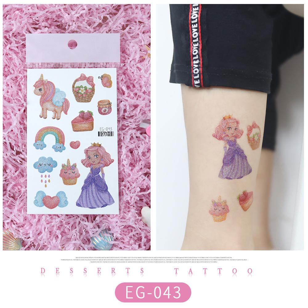 Glitter Princess Tattoo Stickers for Kids – Perfect for Party Desserts