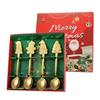 4/1PCS Christmas Dinnerware Stainless Steel Coffee Spoon Dessert Fruit Fork Cartoon Santa Claus Spoon Fork Xmas Table Supplies
