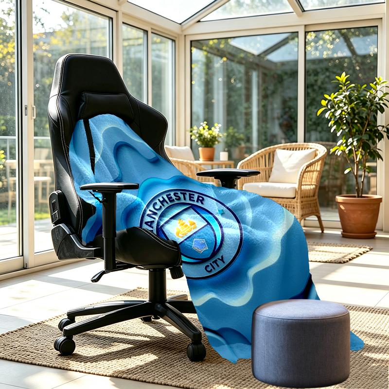 Manchester City FC Print Blanket - Soft & Comfortable, for Bedroom, Travel, Sofa, Home Decoration - Birthday Christmas Gift for Friend