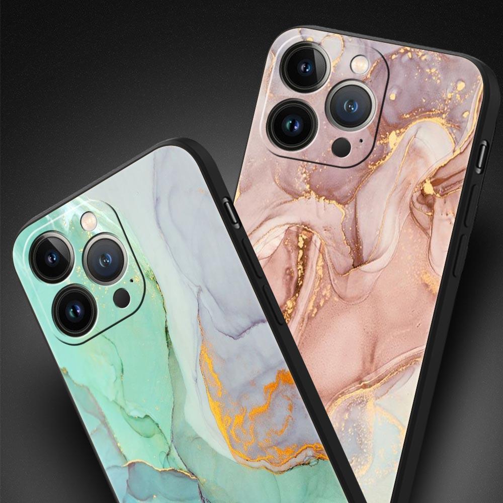 Мраморные чернила и смывка для iPhone 11 12 13 15 14 Pro Max чехол для телефона X XR XS 7 8 Plus SE 2020 роскошный черный силиконовый чехол Funda