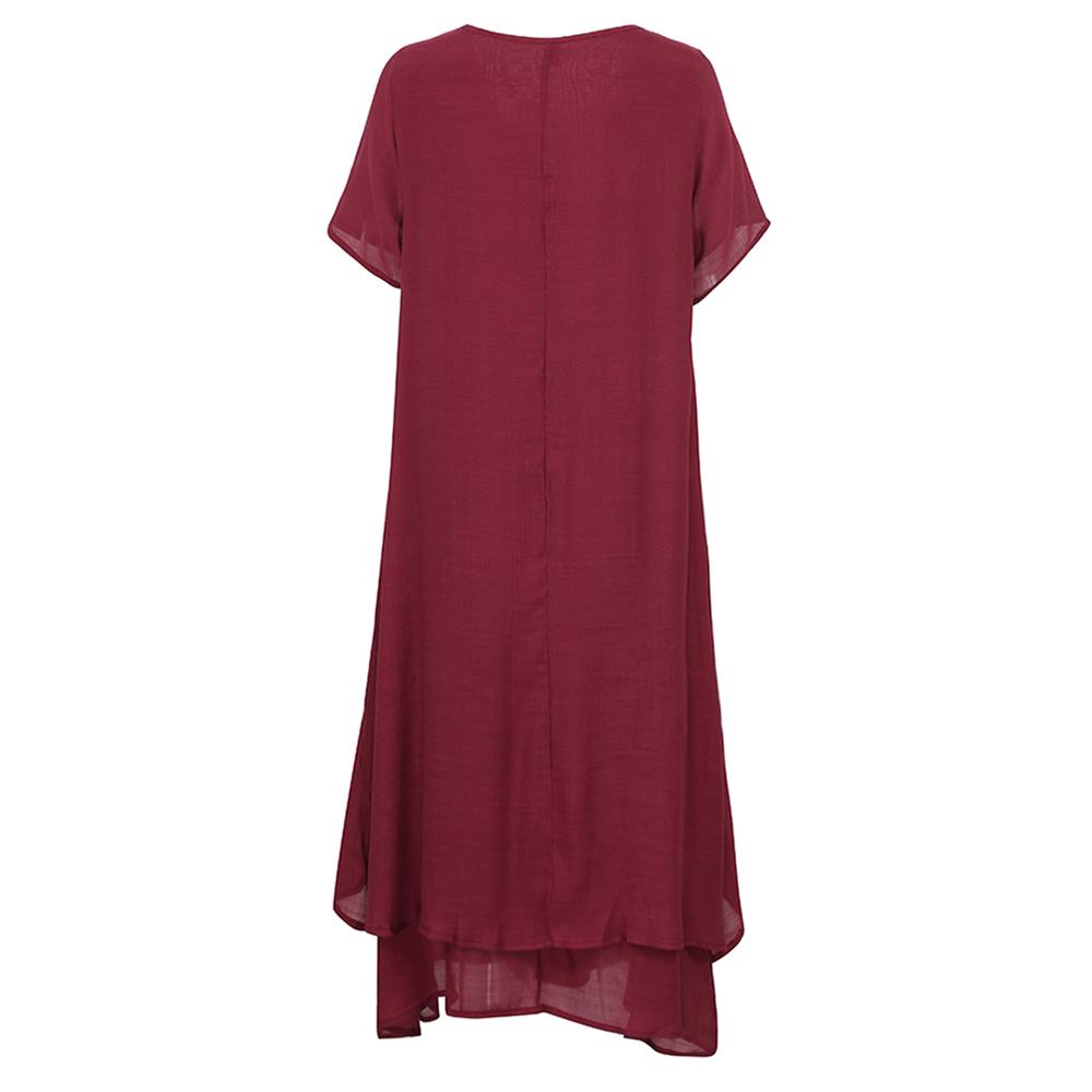 Новое модное женское повседневное свободное платье сплошного цвета с коротким рукавом в стиле бохо летнее длинное платье макси