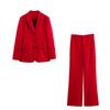 Spring 2025 Women's European & American Style Straight-Cut Suit Jacket and Pants Set