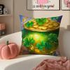 Irish Traditional Holiday Art St Patricks Day Cushion Cover Pillowcase Short Plush Invisible zipper Room Sofa Cushion Cover
