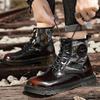 Мужские высокие кожаные ботинки Dr. Martens Британские ботинки на толстой подошве Теплые велюровые модели Новые ботинки Осень-Зима 2020 Мужские ботинки Большого размера
