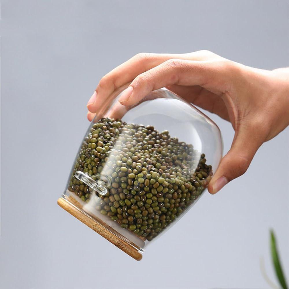Leak-Proof Glass Storage Jars Wide Mouth Glass Canister Jar Kitchen Canisters Grains