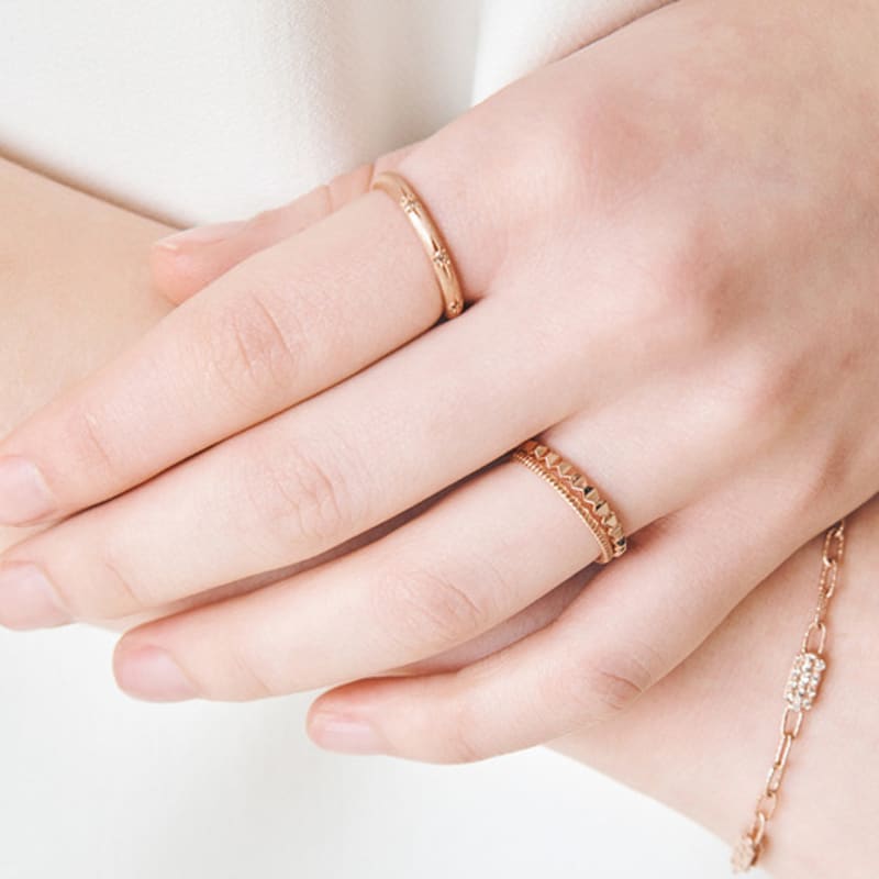 MAYBETOI 14k Кольцо с тонкой резкой Haas