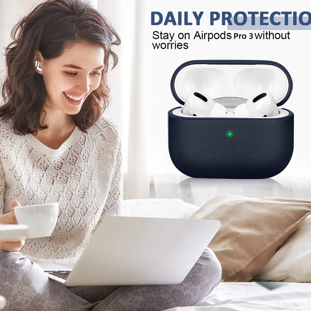 Мягкий ТПУ чехол для Airpods Pro 3 Новый защитный противоударный чехол с текстурой кожи с ремешком и набором для чистки для Airpods Pro 3