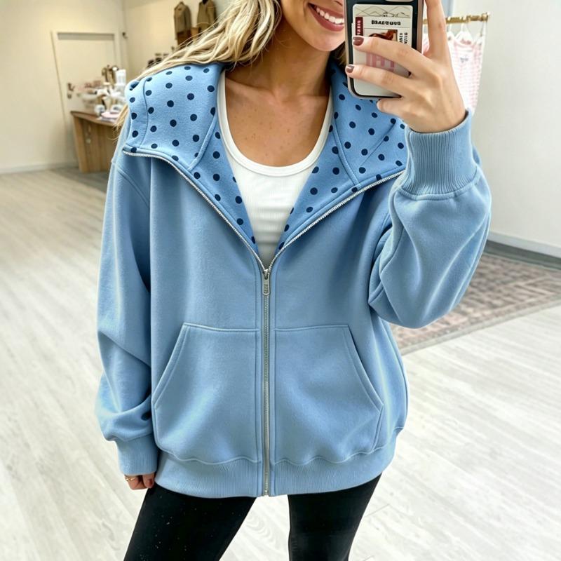 Women S Casual Loose Hooded Cardigan Sweatshirt Jacket Autumn