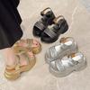 Женские сандалии для летней уличной носки, Легкая роскошь, сандалии на толстой подошве в римском стиле со стразами, Изысканные универсальные сандалии