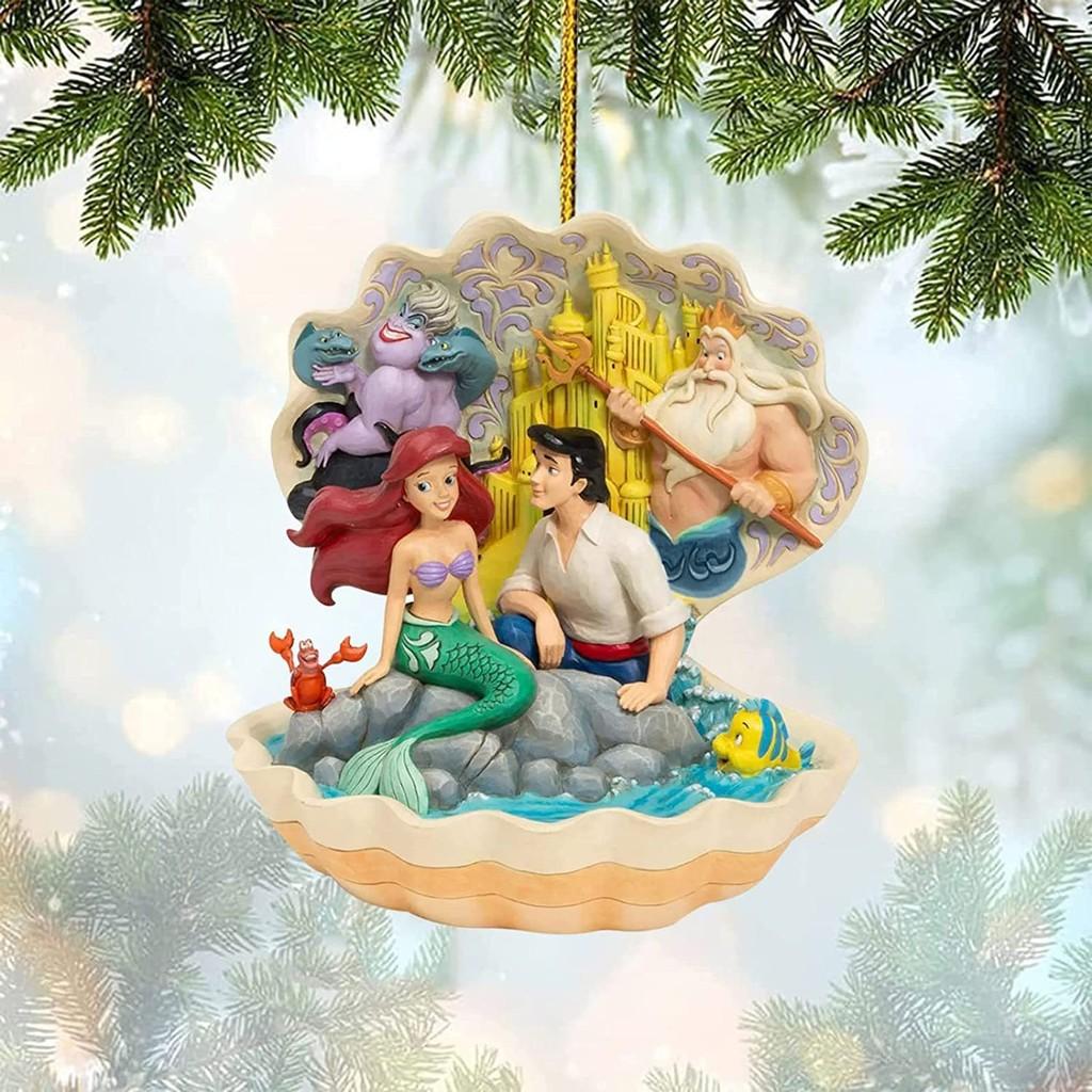 Beautiful Princess And Beast Acrylic Cartoon Christmas Tree Ornament For Parties