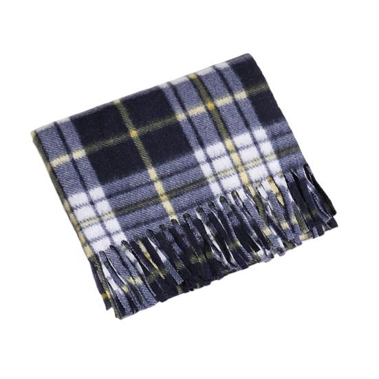 Double-Sided Velvet Scarf With Tassel Decoration Plaid Print Autumn Winter Warm Cashmere-Like