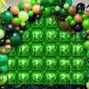Green pixel square balloon wall, square aluminum foil balloon wall background balloon game theme birthday party decoration