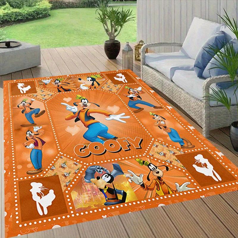 1pc Happy Goofy Rug Anti Slip, Non Shedding, Stain Defying, Ideal for Living, Bedroom & Laundry Handcrafted Home Decor