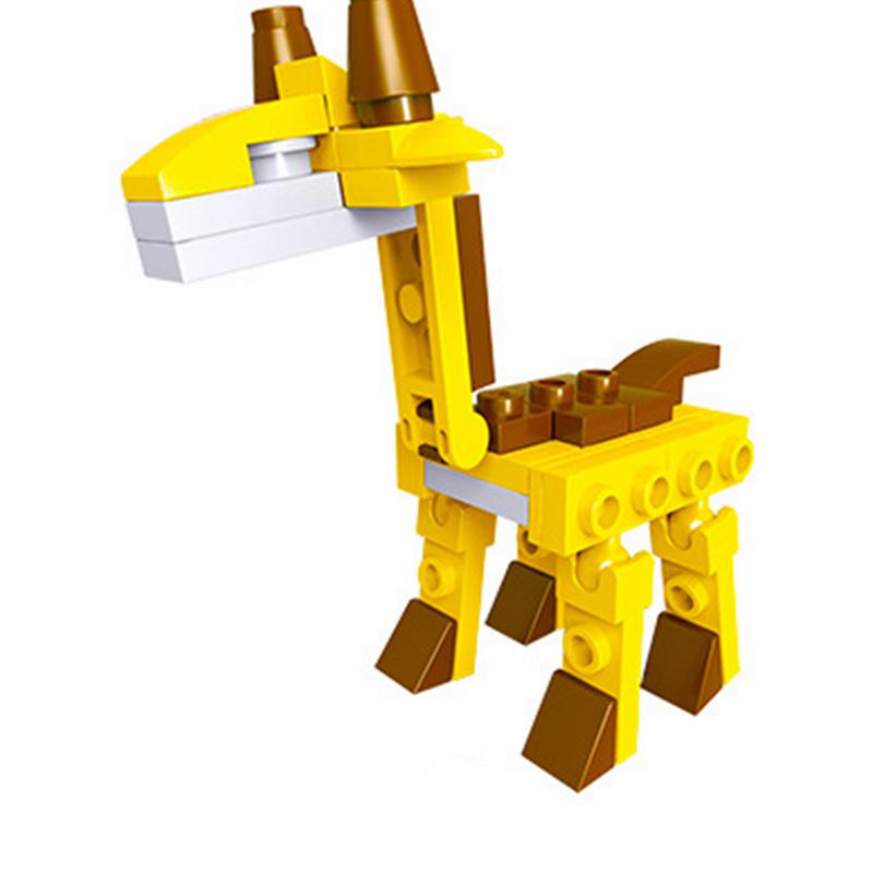 Фигурки животных MOC Милые маленькие жирафы носороги коровы Строительные кубики Игрушки идеально подходят для детей друзей Рождественская игрушка Подарки детям