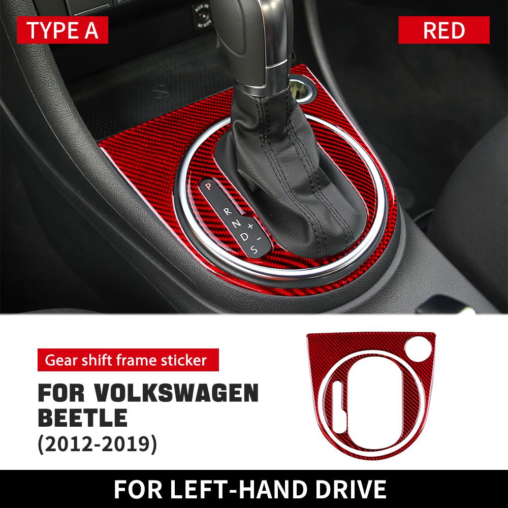 Настоящее мягкое углеволокно для Volkswagen Beetle 2012 2013 2014 2015 2016 2017 2018 2019 Наклейка на панель переключения передач автомобиля Аксессуары