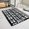 Soft Plush Bath Mat With Non-Slip Backing Absorbent Floor Rug Bathroom Toilet Entryway Stripe Floral Grid Patterns