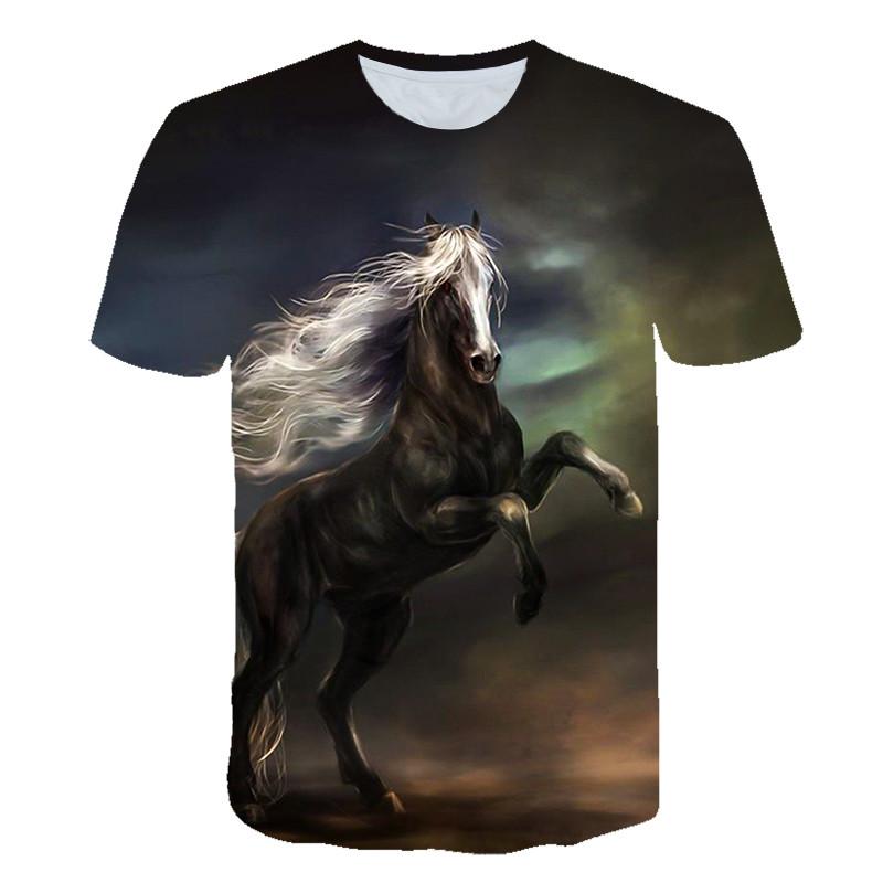 Animal Horse 3D Print Kids Short Sleeve T Shirt Fashion Casual Cartoon T-Shirt Harajuku Boys Girls Children's Clothing Tees Tops