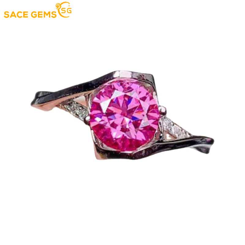 Sace Gems Сертифицированное GRA кольцо с муассанитом 1 карата, стерлинговое серебро 925 пробы, с покрытием из белого золота 18 карат, кольца для женщин, ювелирные украшения