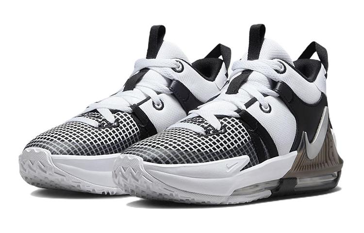 Nike Кроссовки для баскетбола LeBron Witness 7 с амортизацией, износостойкие, средняя высота, унисекс, белый/черный, DQ8650-100