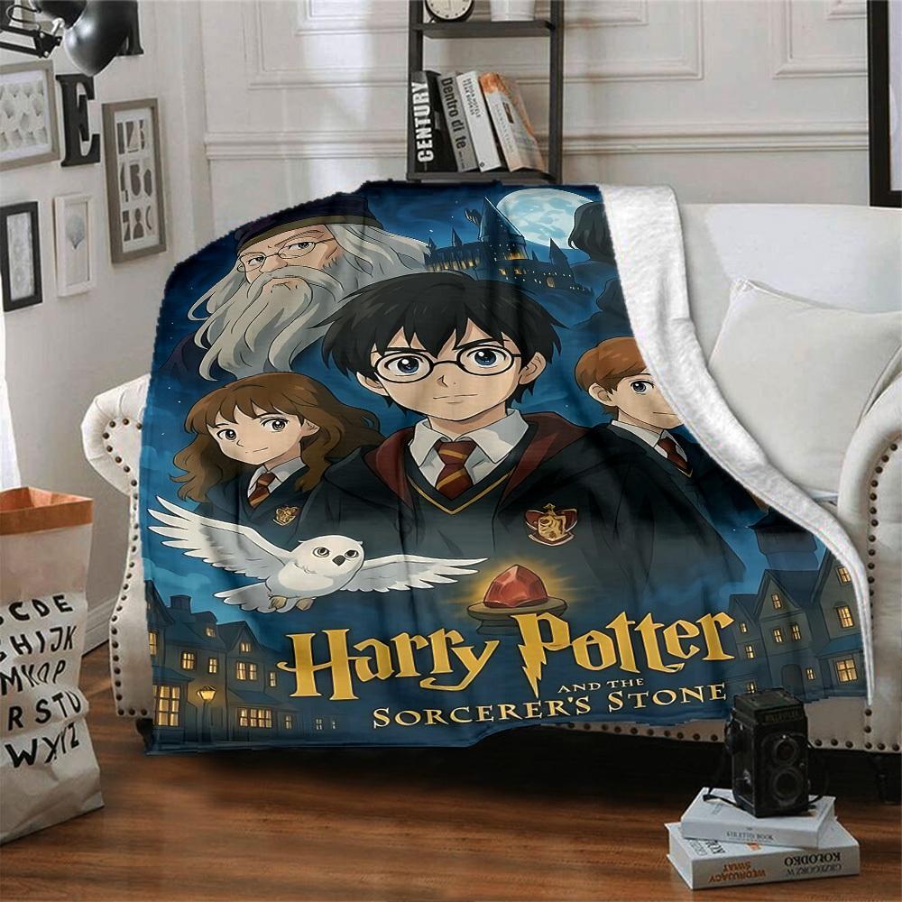 1pc Harry Potter and the Sorcerer's Stone Flannel Blanket Soft Warm Throw for Home, Office, Travel, All-Season Cozy Bedding GiftL1130
