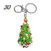 Decorative Handbag Charms Handmade Christmas Beaded Keychain, Xmas Tree Wreath Gift Box Bell Key Ring Santa Keyring, Backpack Hanging Decor for Party
