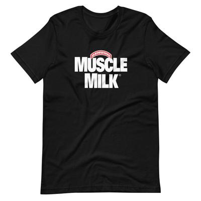 Черная футболка Muscle Milk для фитнеса и бодибилдинга