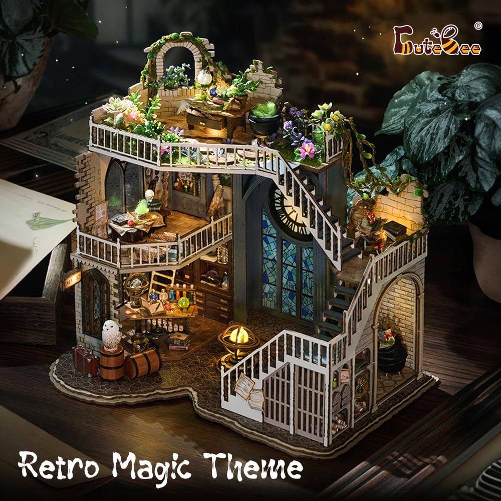 Cutebee DIY Magic Miniature House Kit Кукольный домик Набор ручной работы Легко собрать Набор для начинающих подростков Взрослые украшения Подарок на день рождения с