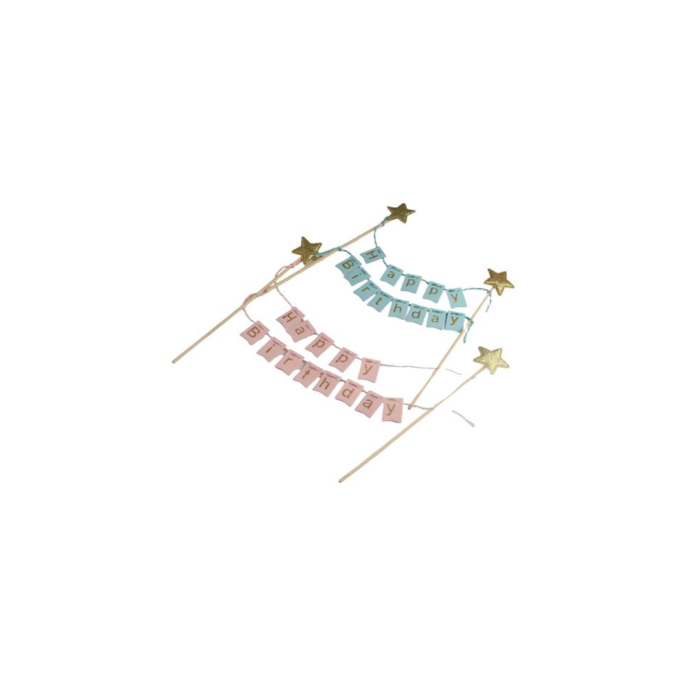 DIY Gold Banner Happy Birthday Bunting Baking Decoration Party Supplies Cake Flags Cake Topper