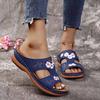 Fashion Trendy Floral Style Sandals 2024 New Summer Slope Heel Wear-resistant Lightweight Casual Daily Slippers Platform Sandals Traf