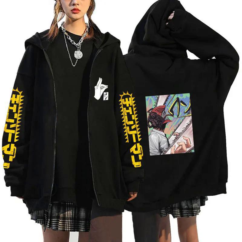 Anime Chainsaw Man Zip Hoodies Sweatshirts